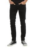 XXX RUDE 32 Inch Inseam Moto Zipper Black Skinny Jeans, BLACK, hi-res