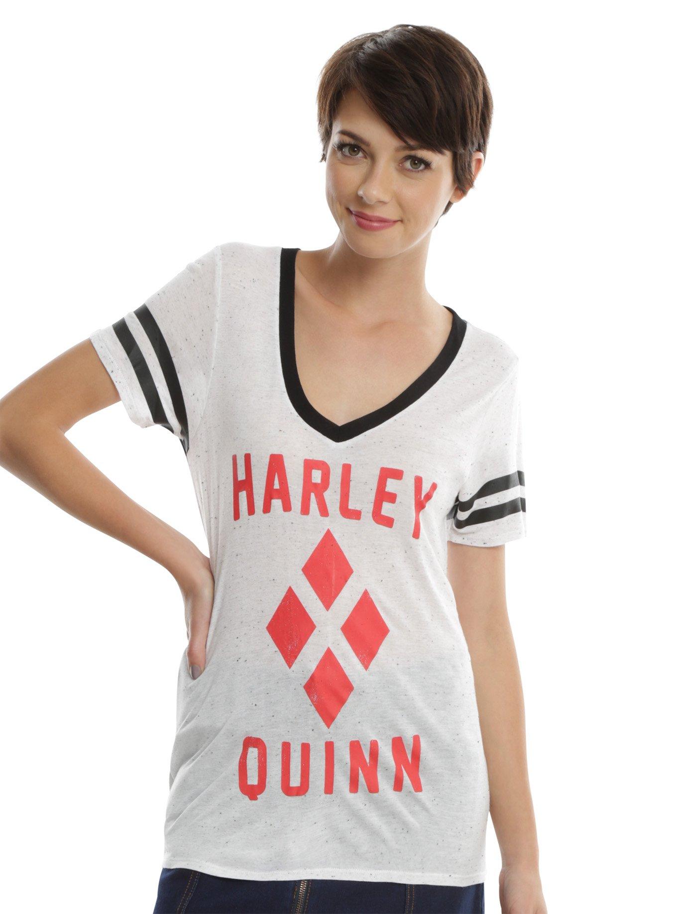 DC Comics Harley Quinn Space Dye Girls Athletic T-Shirt, WHITE, hi-res