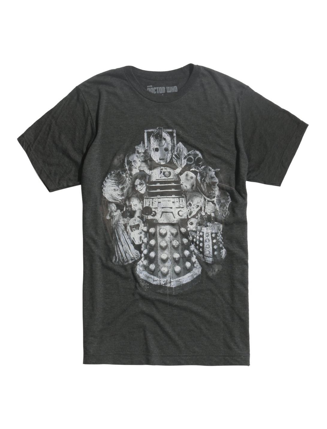 Doctor Who Villains Collage T-Shirt, BLACK, hi-res