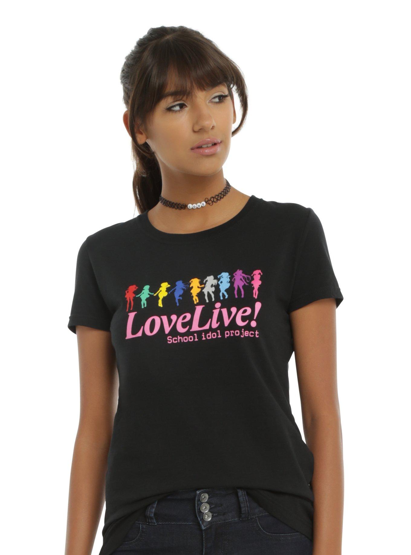 Love Live! Silhouette Girls T-Shirt, BLACK, hi-res