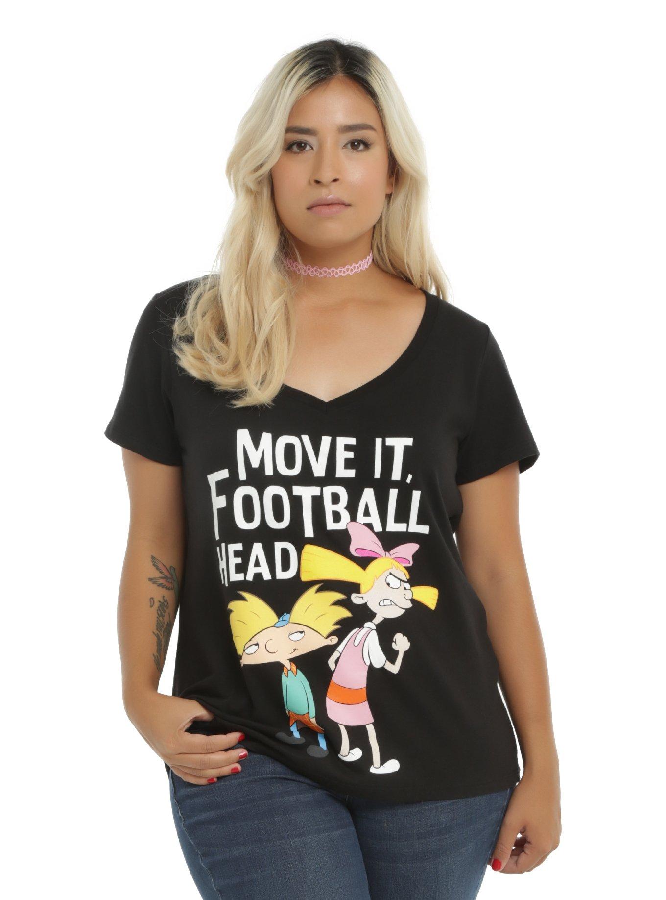 Hey Arnold! Football Head Girls T-Shirt Plus Size, BLACK, hi-res