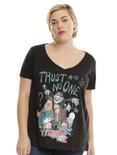 Gravity Falls Trust No One Girls T-Shirt Plus Size, BLACK, hi-res