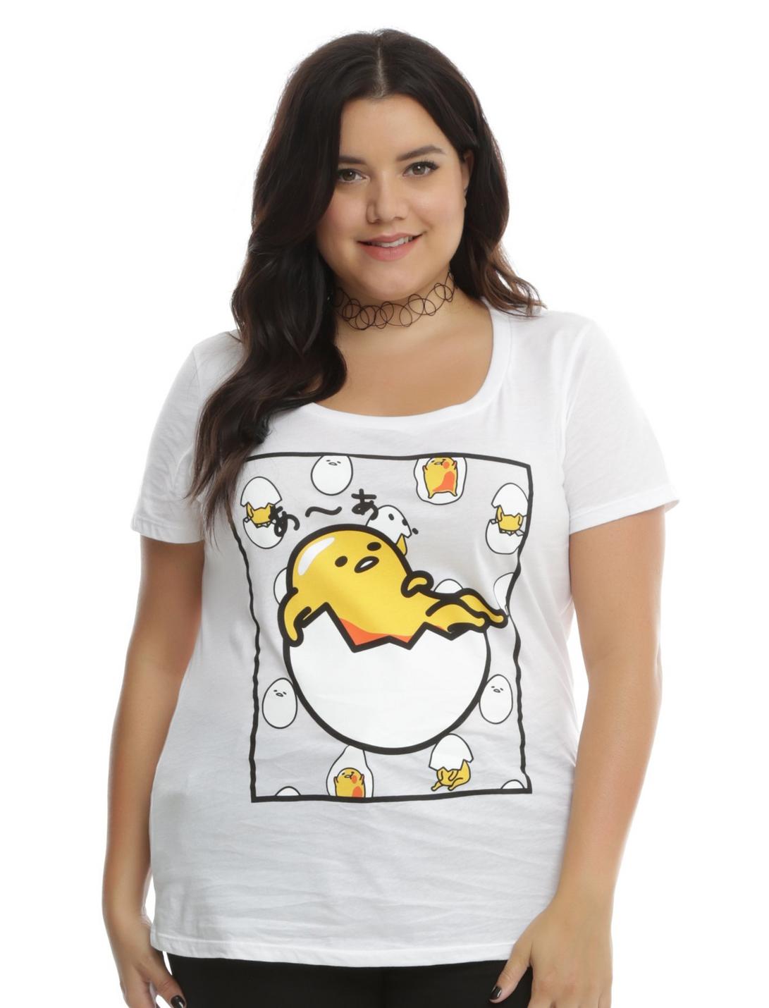 Gudetama Egg Shell Girls T-Shirt Plus Size, GREY, hi-res