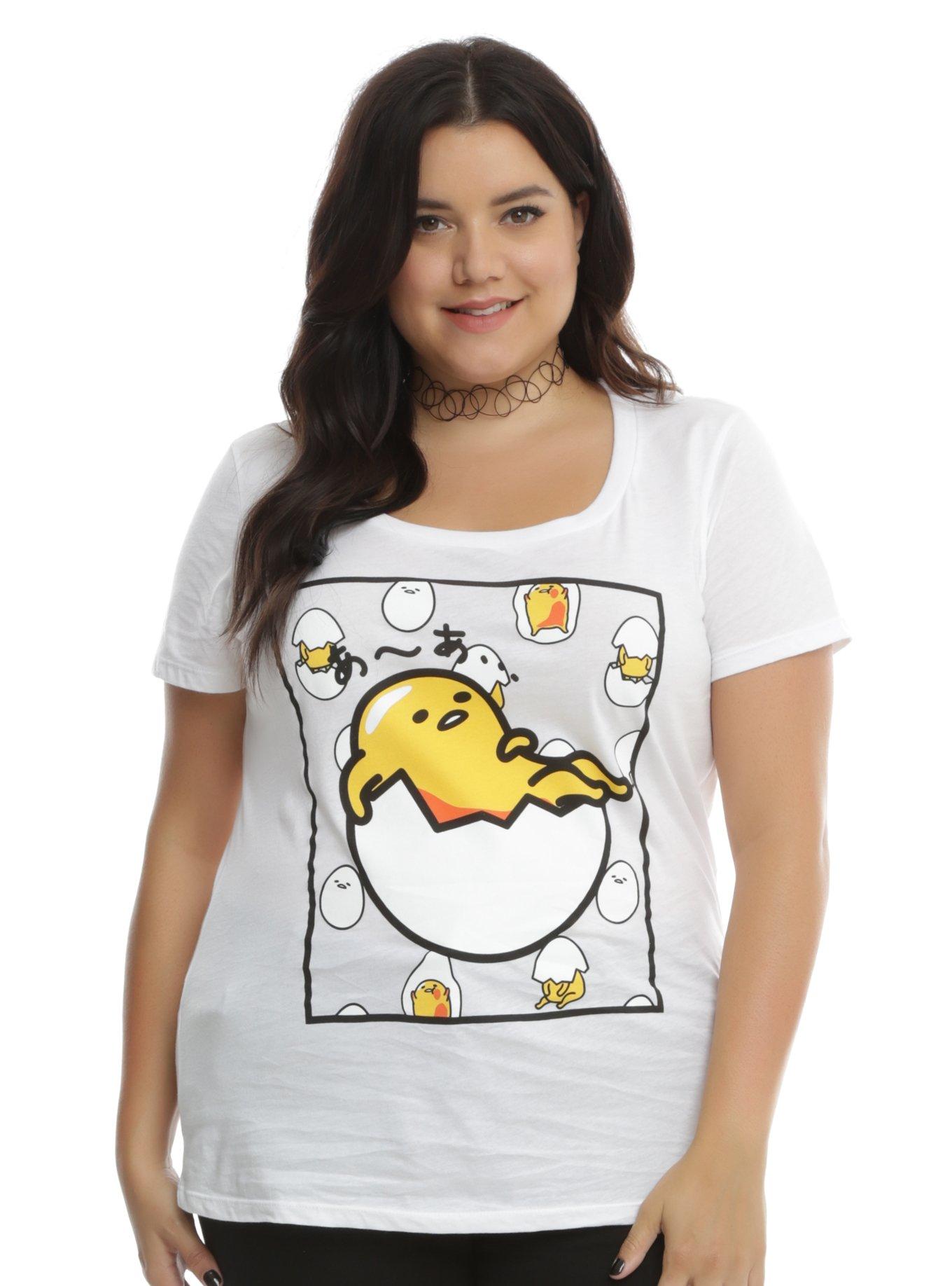 Gudetama Egg Shell Girls T-Shirt Plus Size, GREY, hi-res