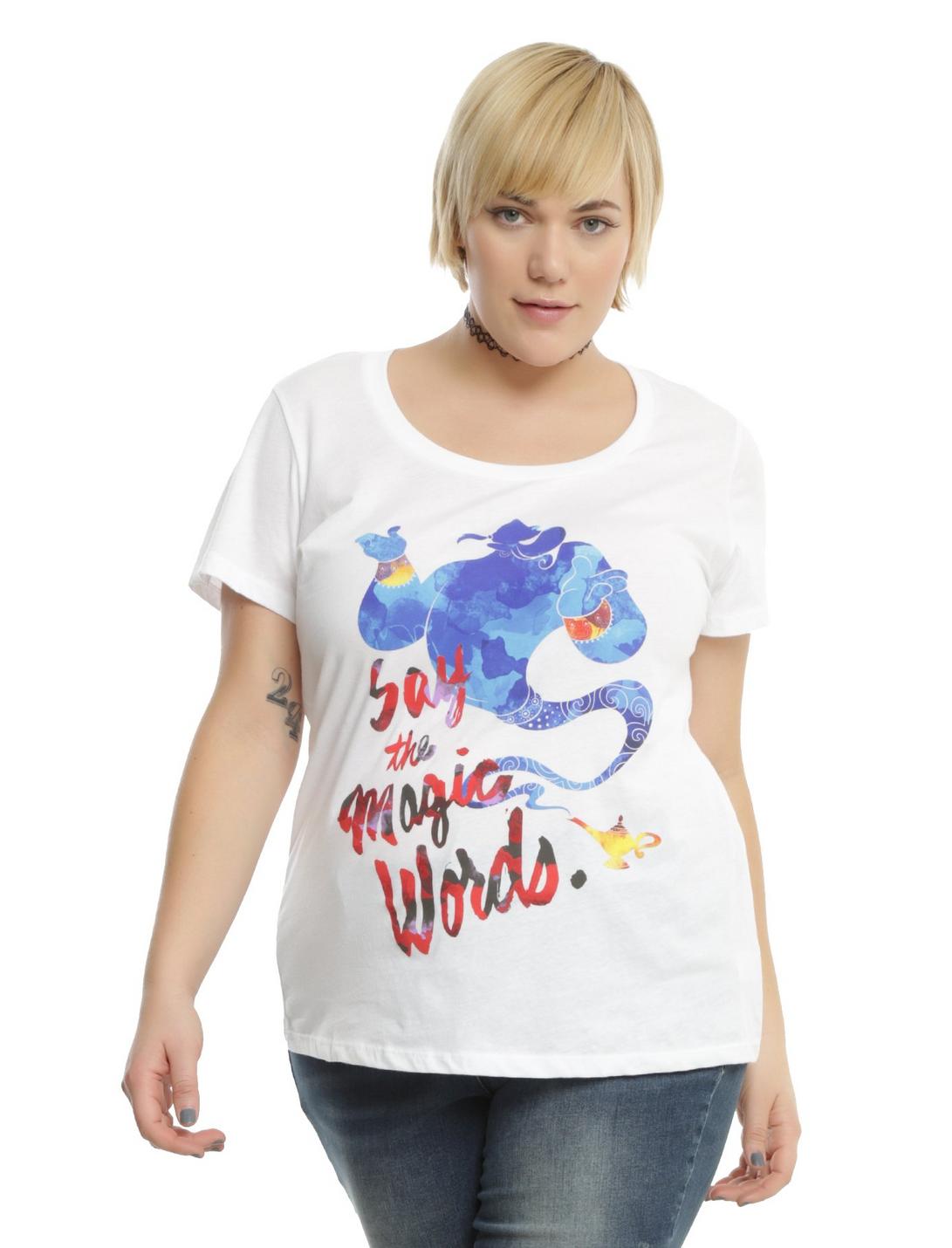 Disney Aladdin Genie Magic Words Girls T-Shirt Plus Size, WHITE, hi-res