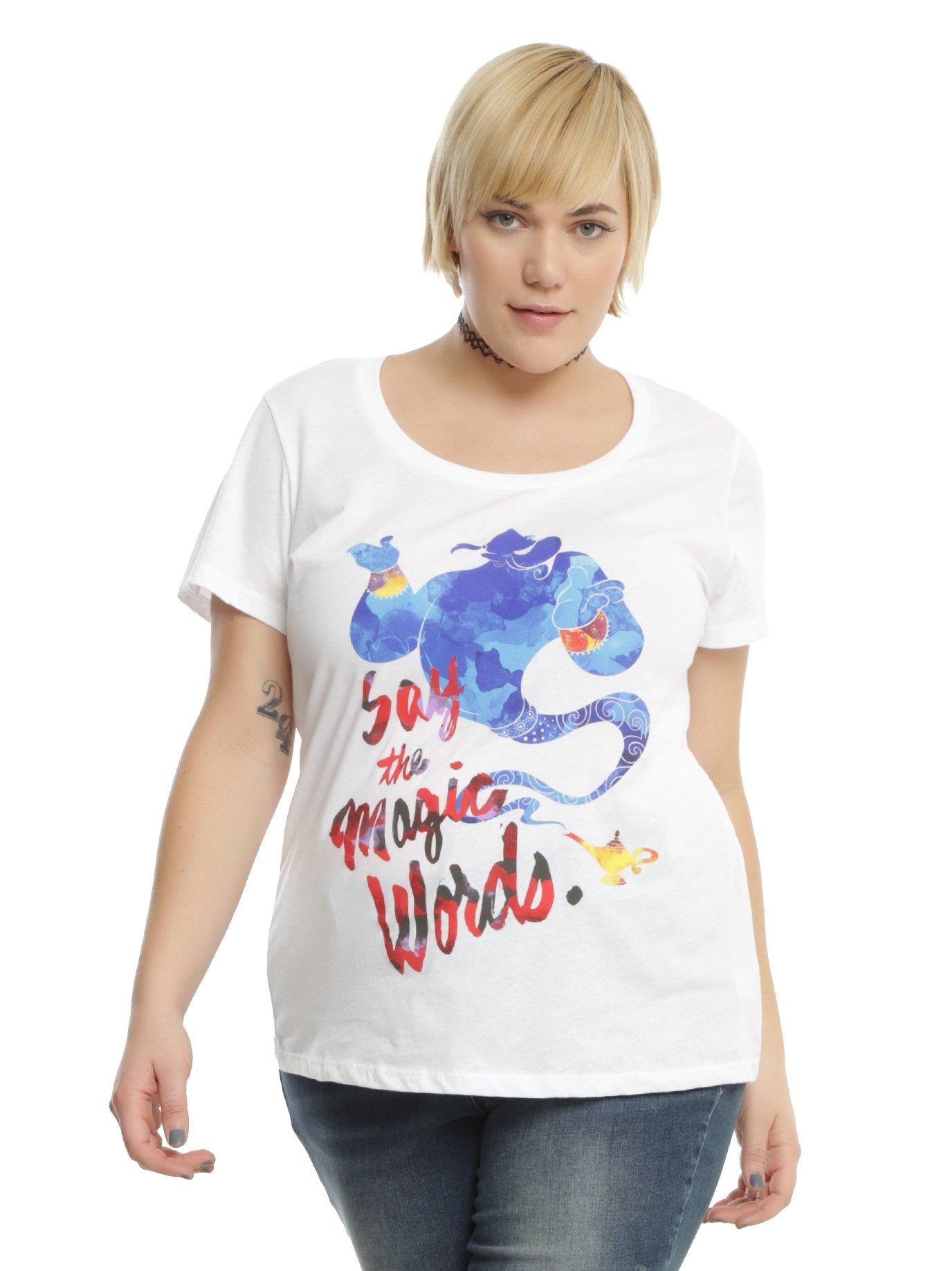 Disney Aladdin Genie Magic Words Girls T-Shirt Plus Size, WHITE, hi-res