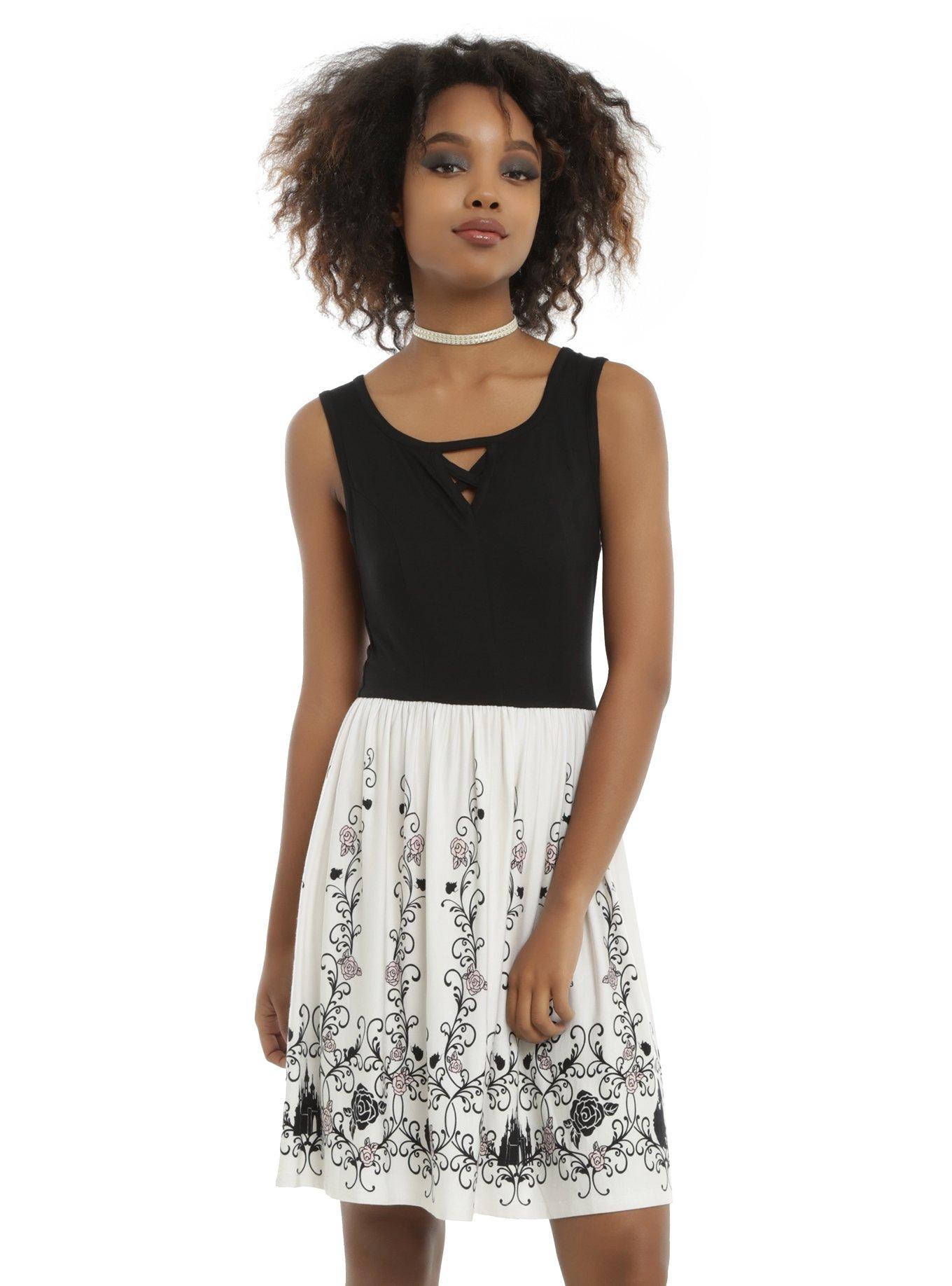 Disney Sleeping Beauty Fit & Flare Dress, BLACK, hi-res