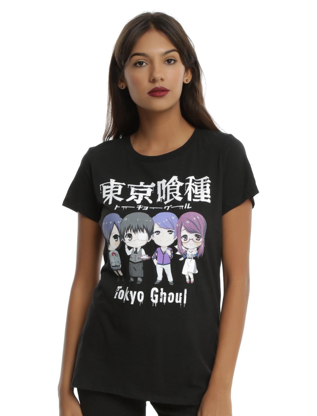 Tokyo Ghoul Chibi Characters Girls T-Shirt, BLACK, hi-res