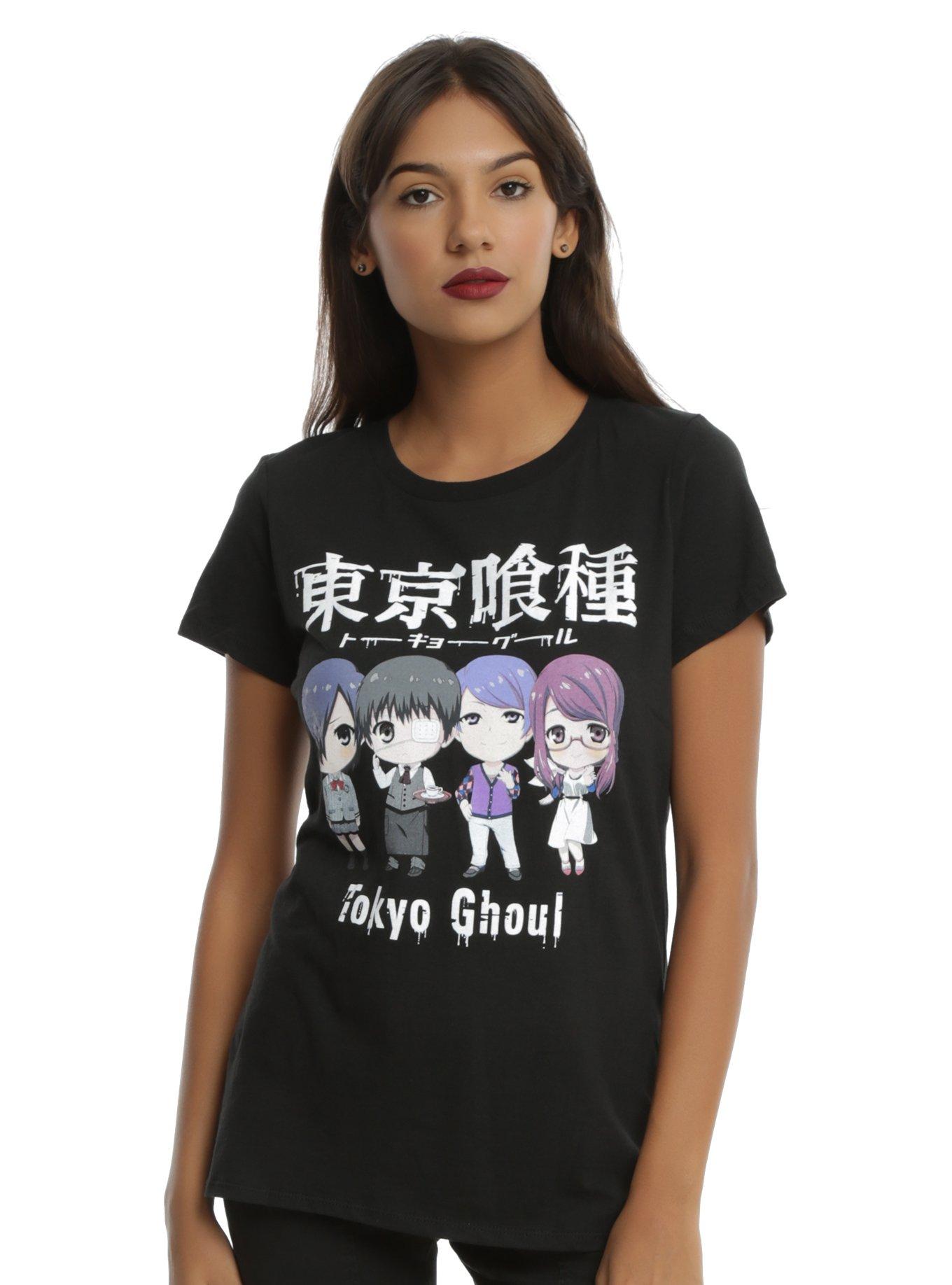 Tokyo Ghoul Chibi Characters Girls T-Shirt, BLACK, hi-res