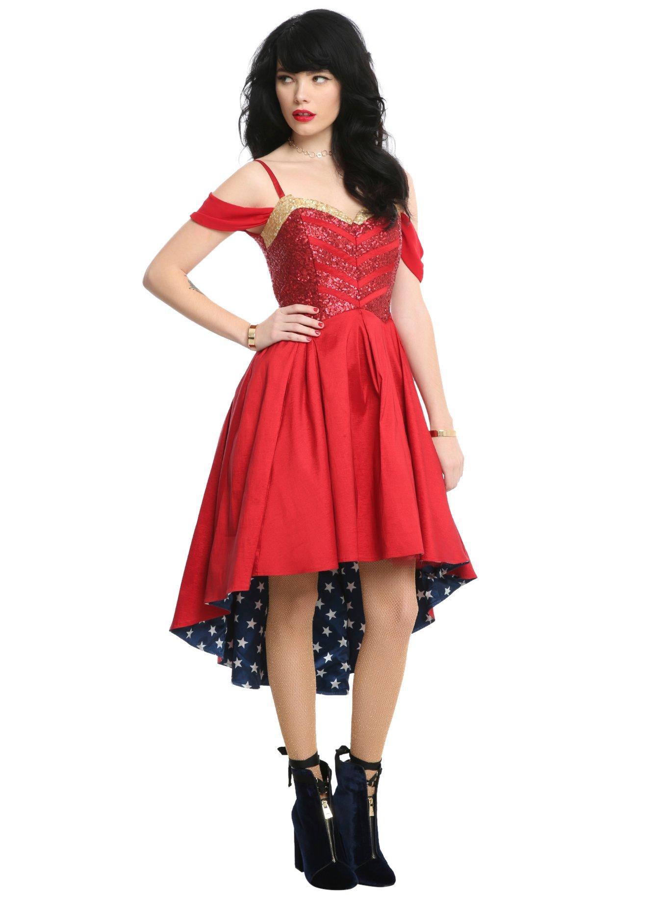 DC Comics Wonder Woman Formal Dress, RED, hi-res