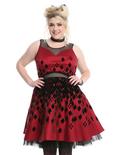 Plus Size DC Comics Harley Quinn Formal Dress Plus Size, RED, hi-res