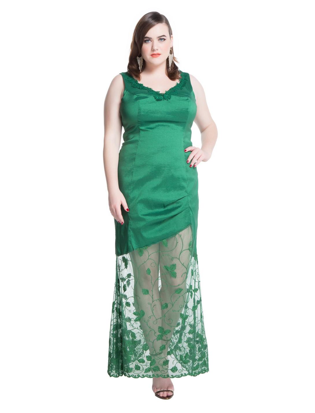 DC Comics Poison Ivy Formal Dress Plus Size, GREEN, hi-res