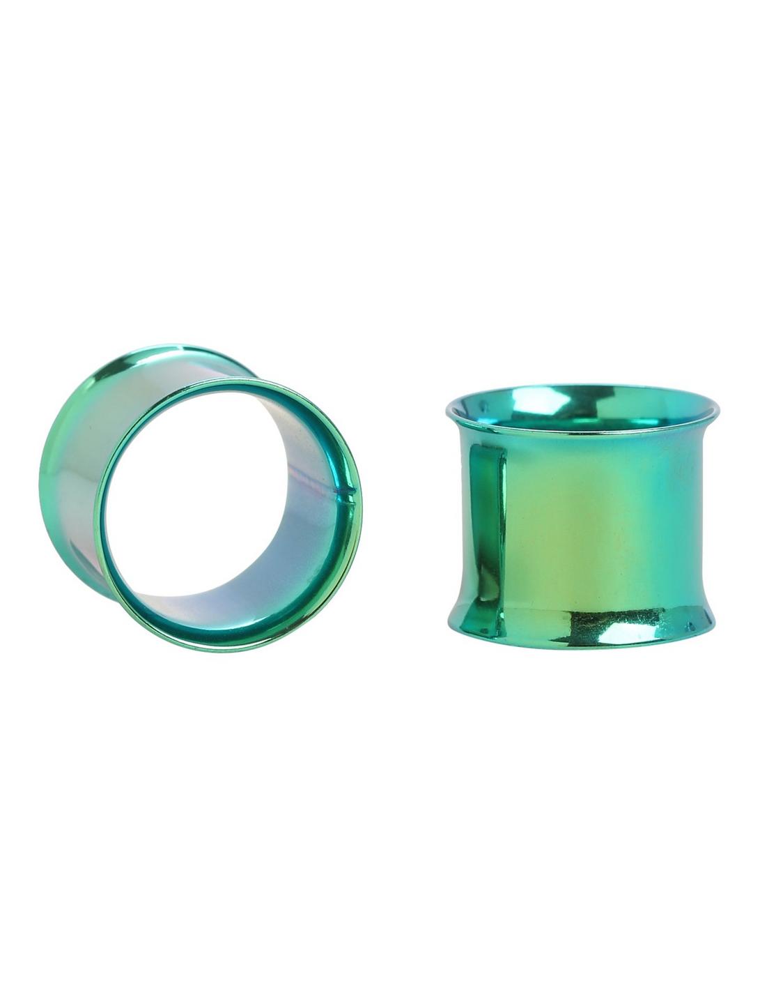Steel Green Double Flare Tunnel Plug 2 Pack, MULTI, hi-res
