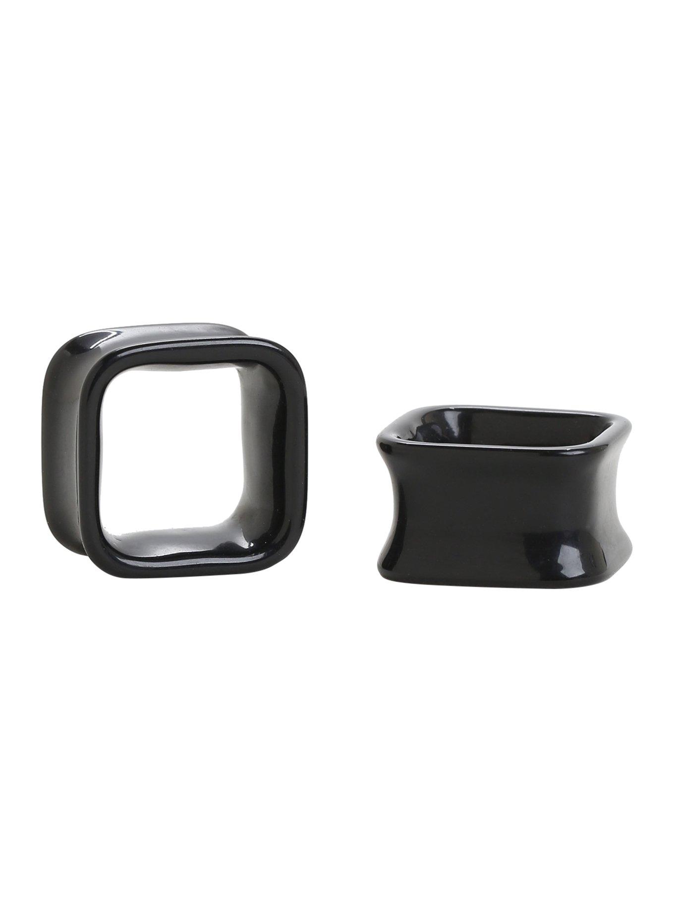 Acrylic Black Square Plug 2 Pack, BLACK, hi-res