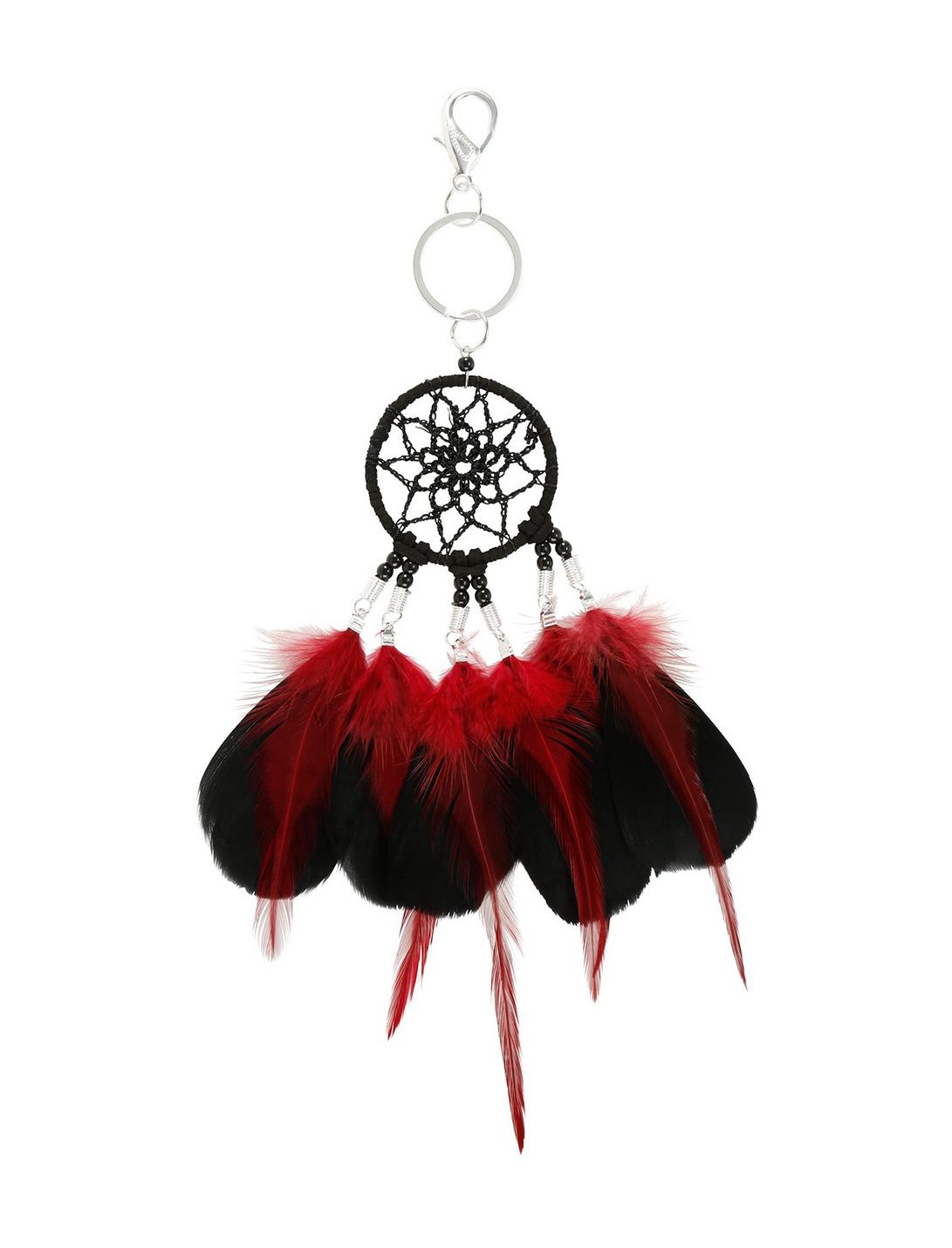 Black & Red Dreamcatcher Key Chain, , hi-res
