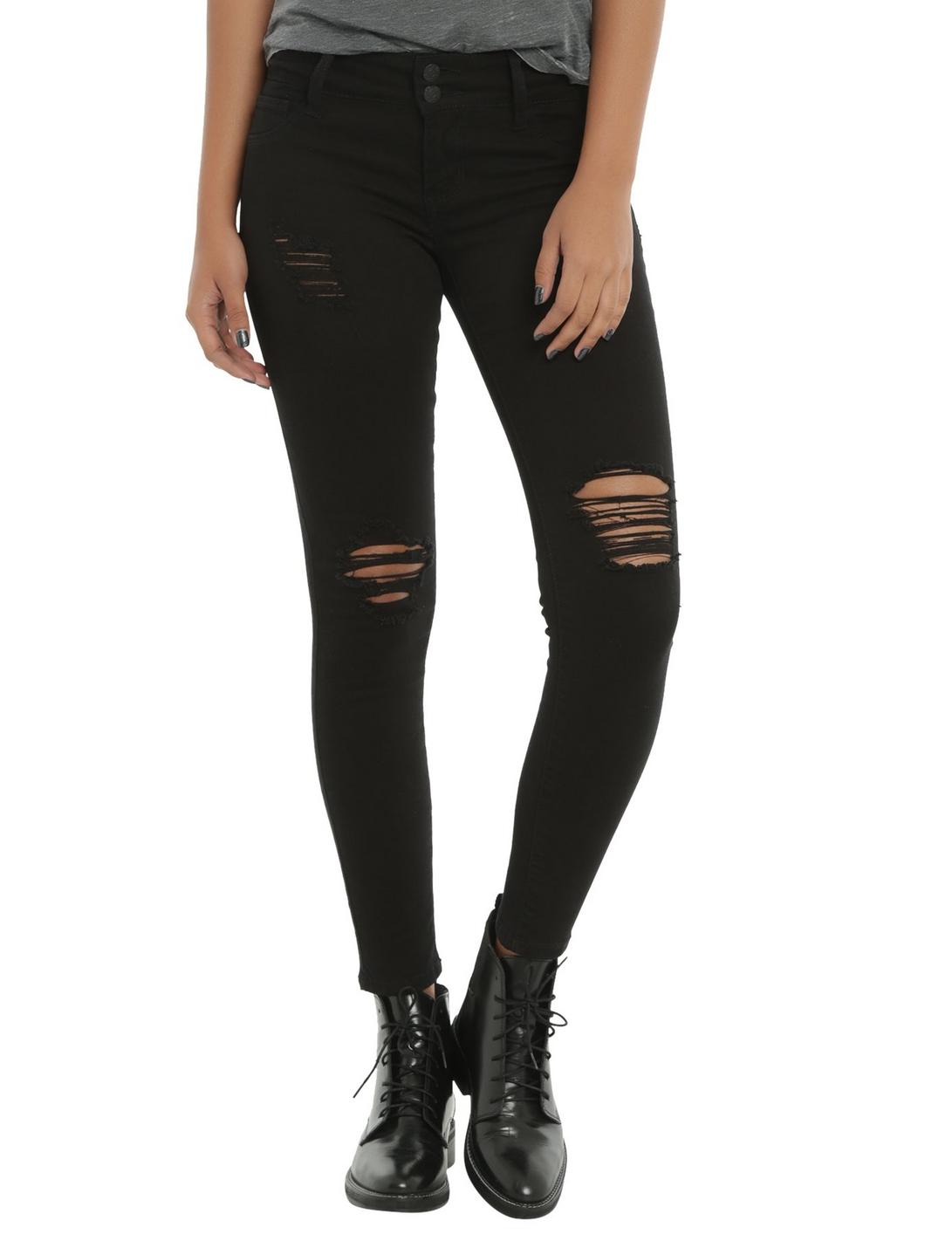 Black Deconstructed Skinny Jeans | Hot Topic