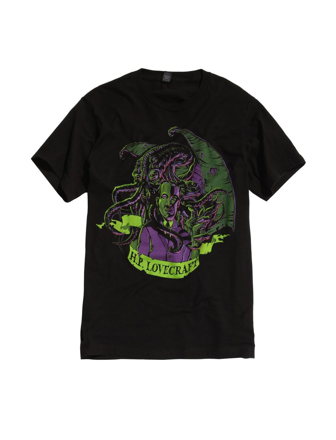 H.P. Lovecraft Cthulhu T-Shirt, BLACK, hi-res