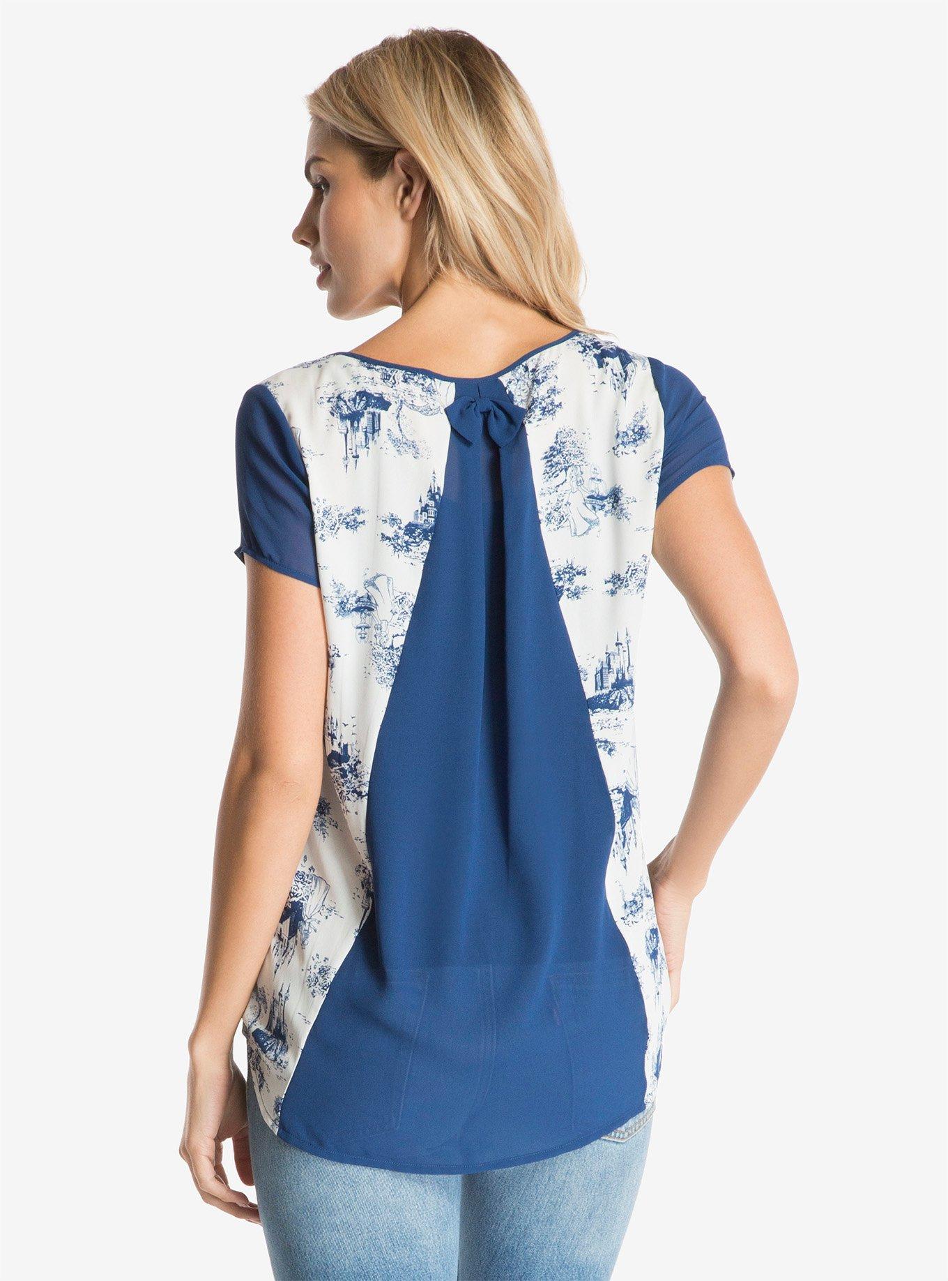 Disney Princess Toile Womens Fashion Top, NAVY, hi-res