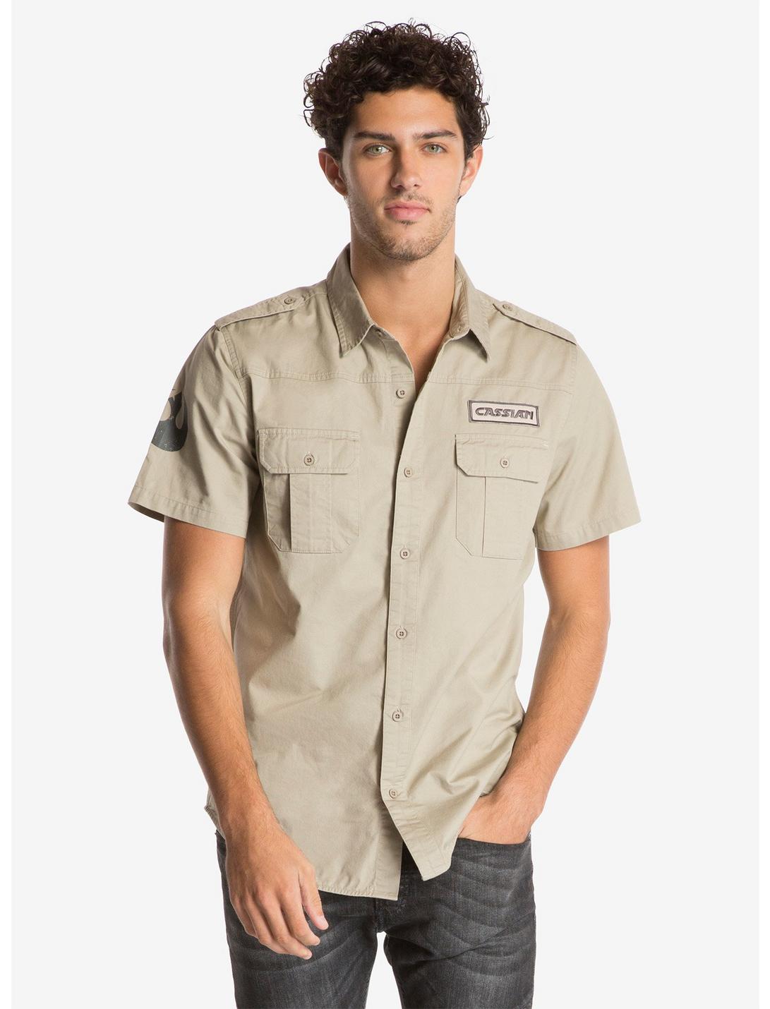 Star Wars Rogue One Cassian Short-Sleeved Woven Button-Up, TAN/BEIGE, hi-res