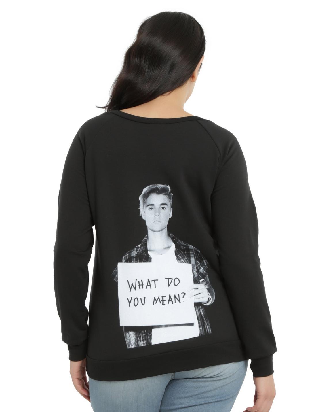Justin Bieber What Do You Mean Girls Pullover Top Plus Size, BLACK, hi-res