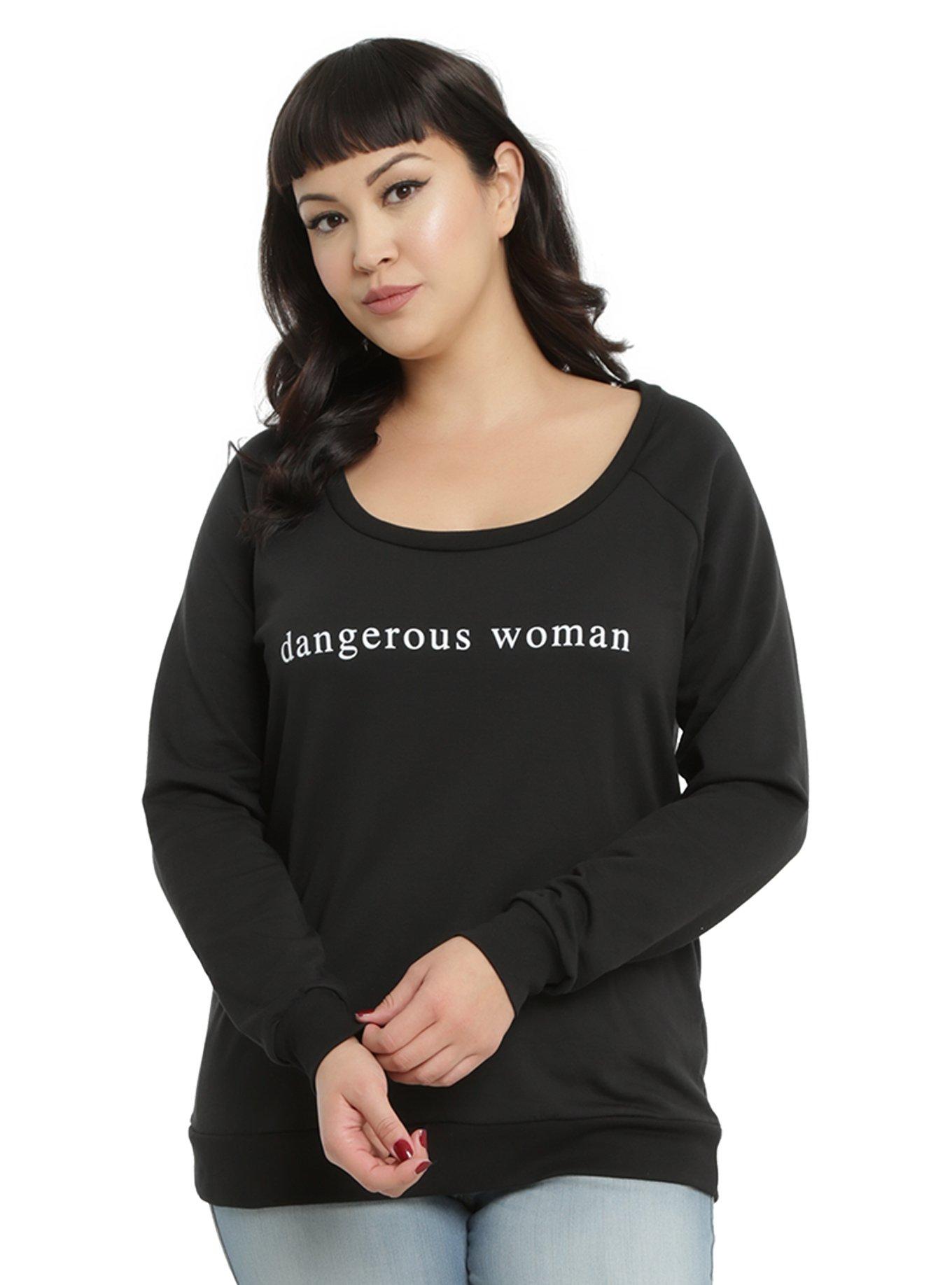 Ariana Grande Dangerous Woman Signature Girls Top Plus Size, BLACK, hi-res