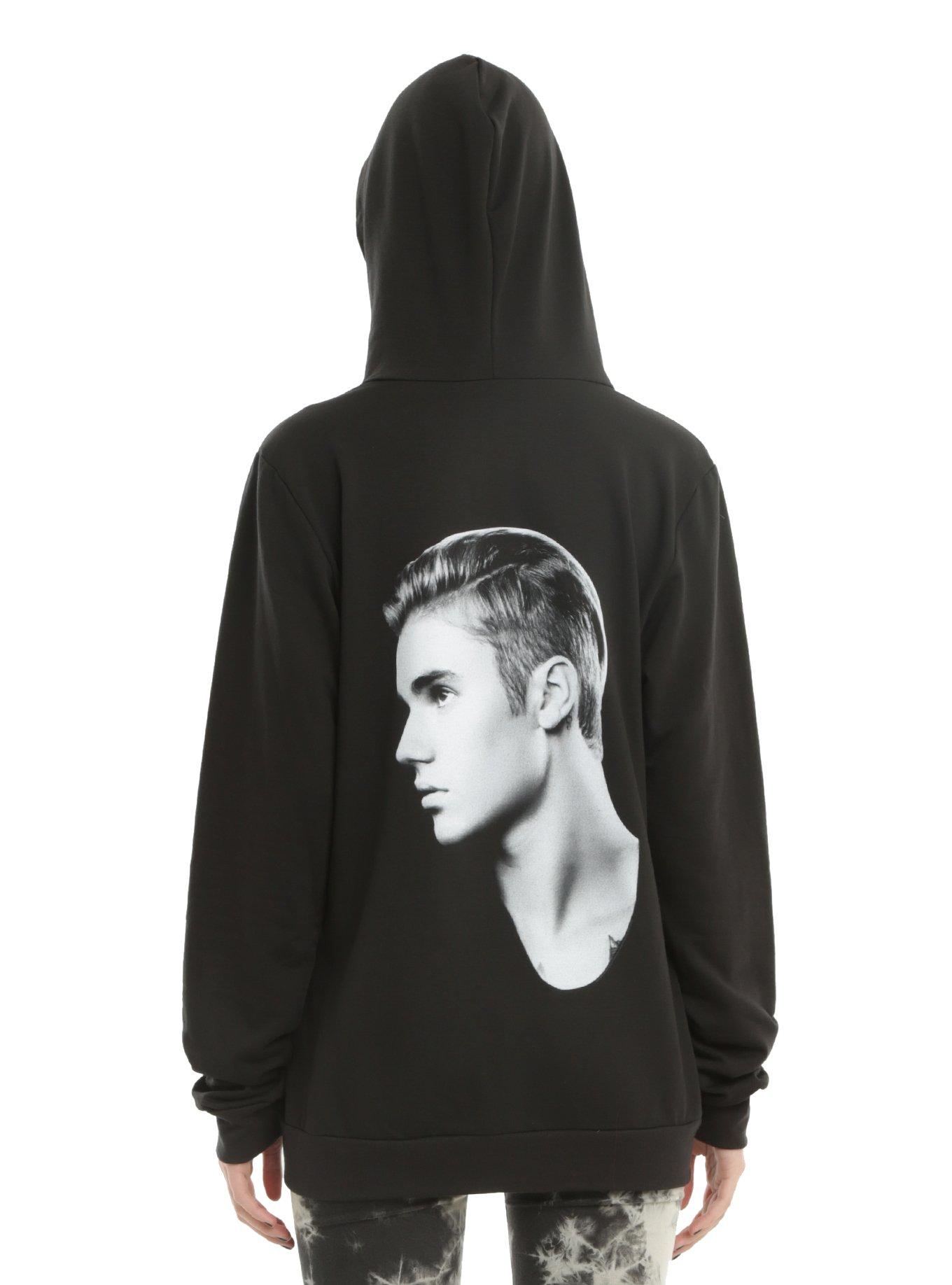 Justin Bieber Profile Back Girls Hoodie, BLACK, hi-res