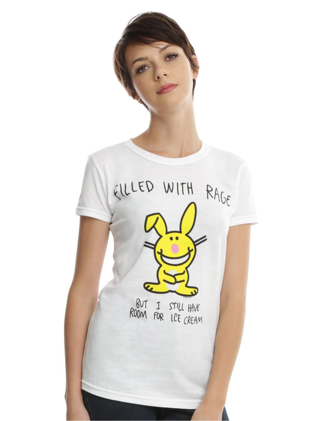 It's Happy Bunny Filled With Rage Girls T-Shirt, WHITE, hi-res