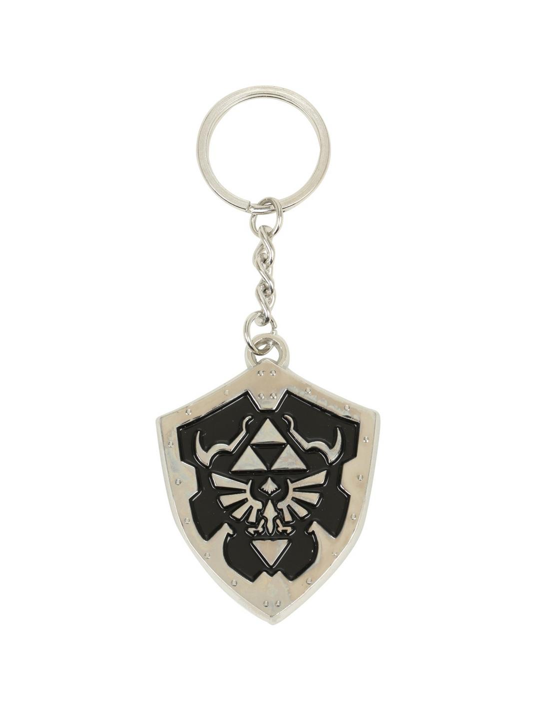 The Legend Of Zelda Metal Shield Logo Key Chain, , hi-res
