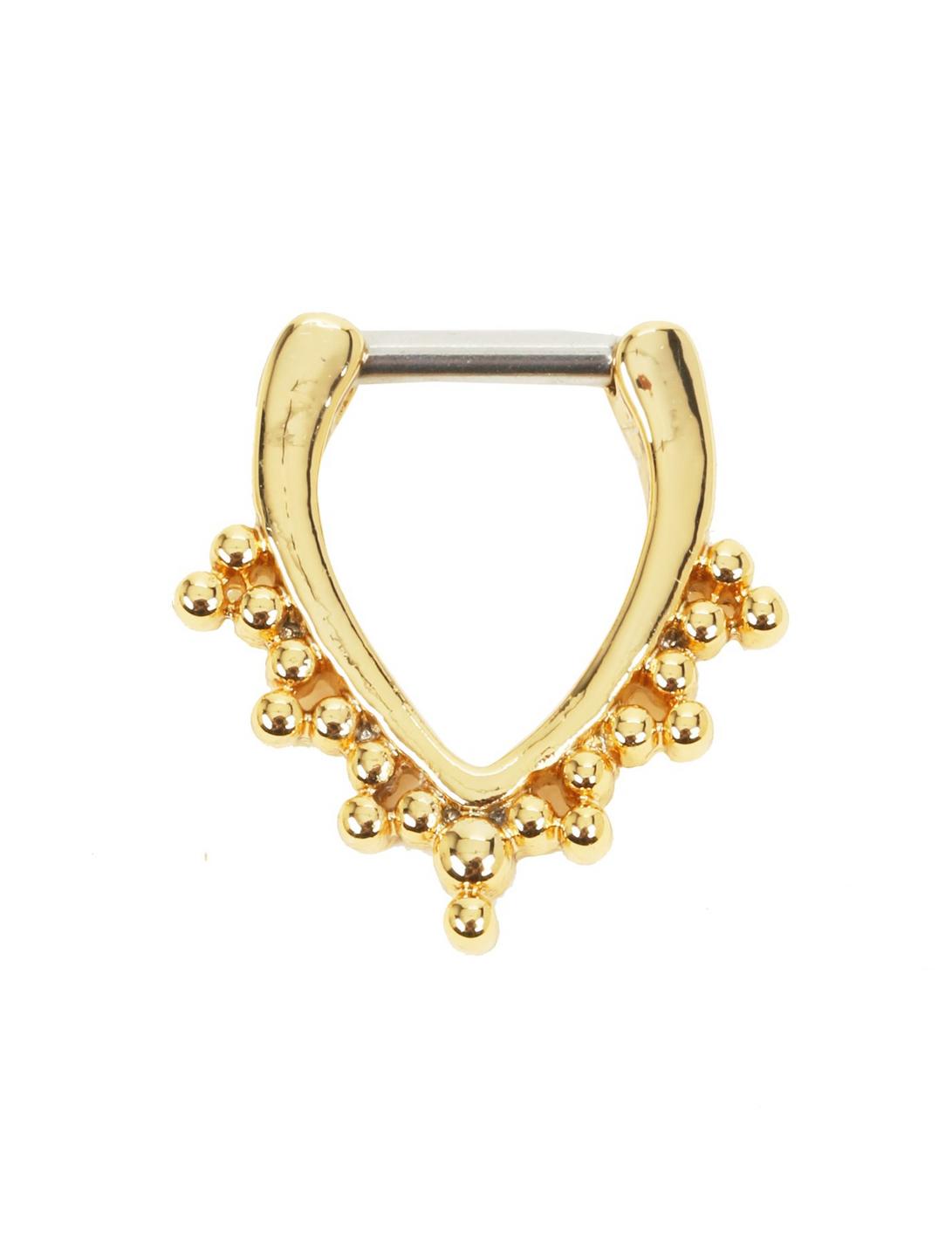 Gold Bead Triangular Septum Clicker, MULTI, hi-res