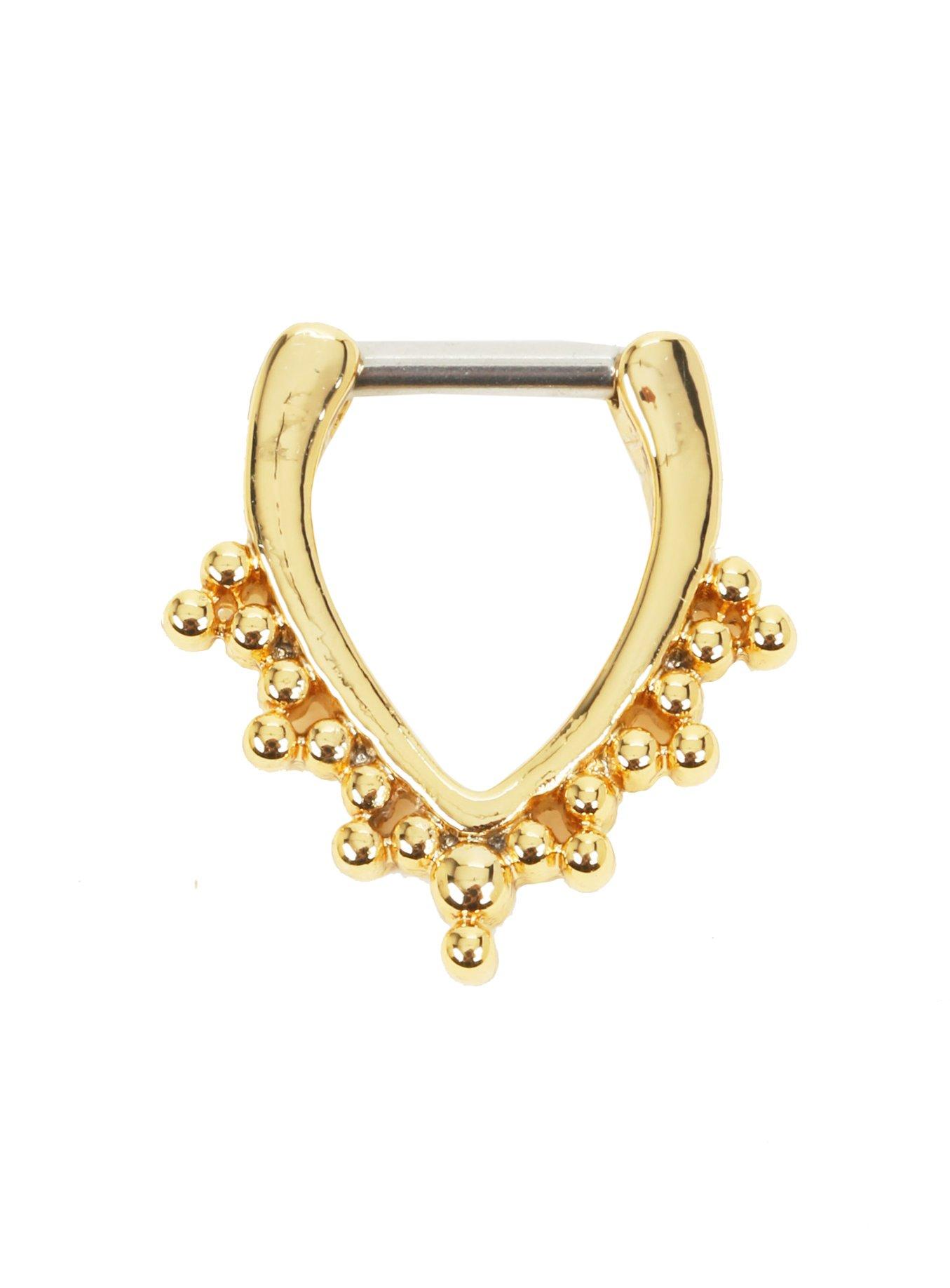 Gold Bead Triangular Septum Clicker, MULTI, hi-res