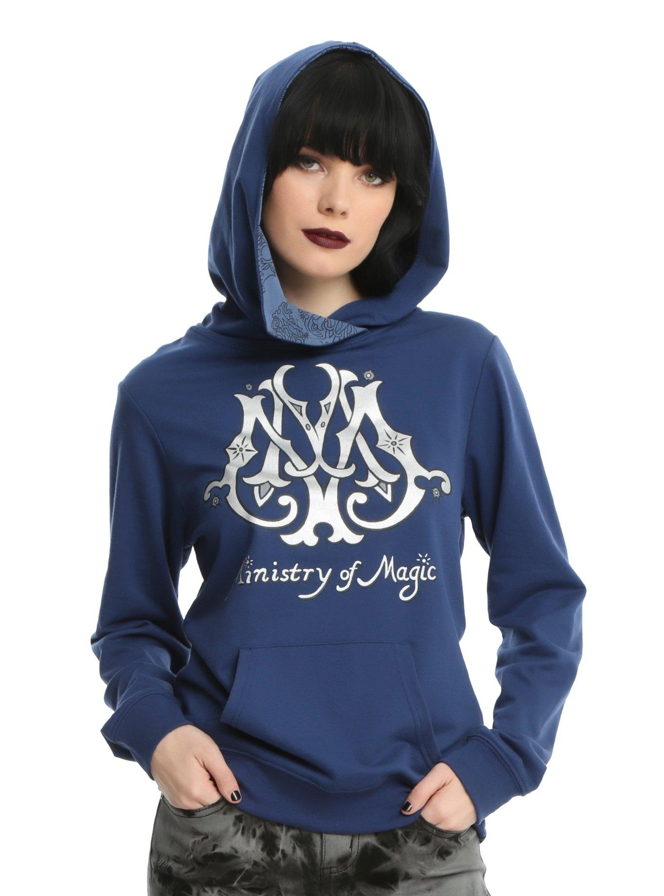 Harry Potter Ministry Of Magic Girls Cowl Neck Hoodie, NAVY, hi-res