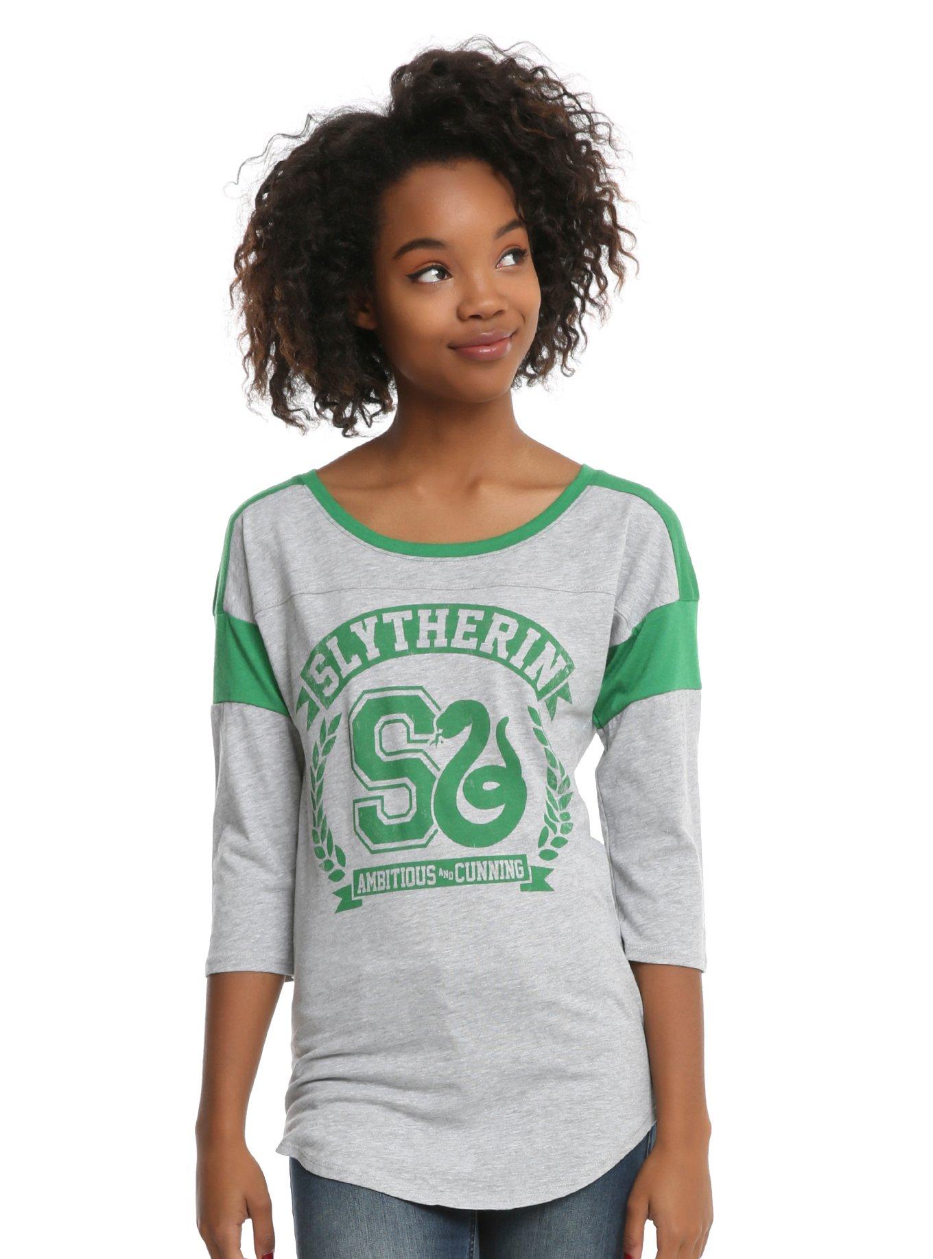Harry Potter Slytherin Girls Athletic Raglan, GREY, hi-res