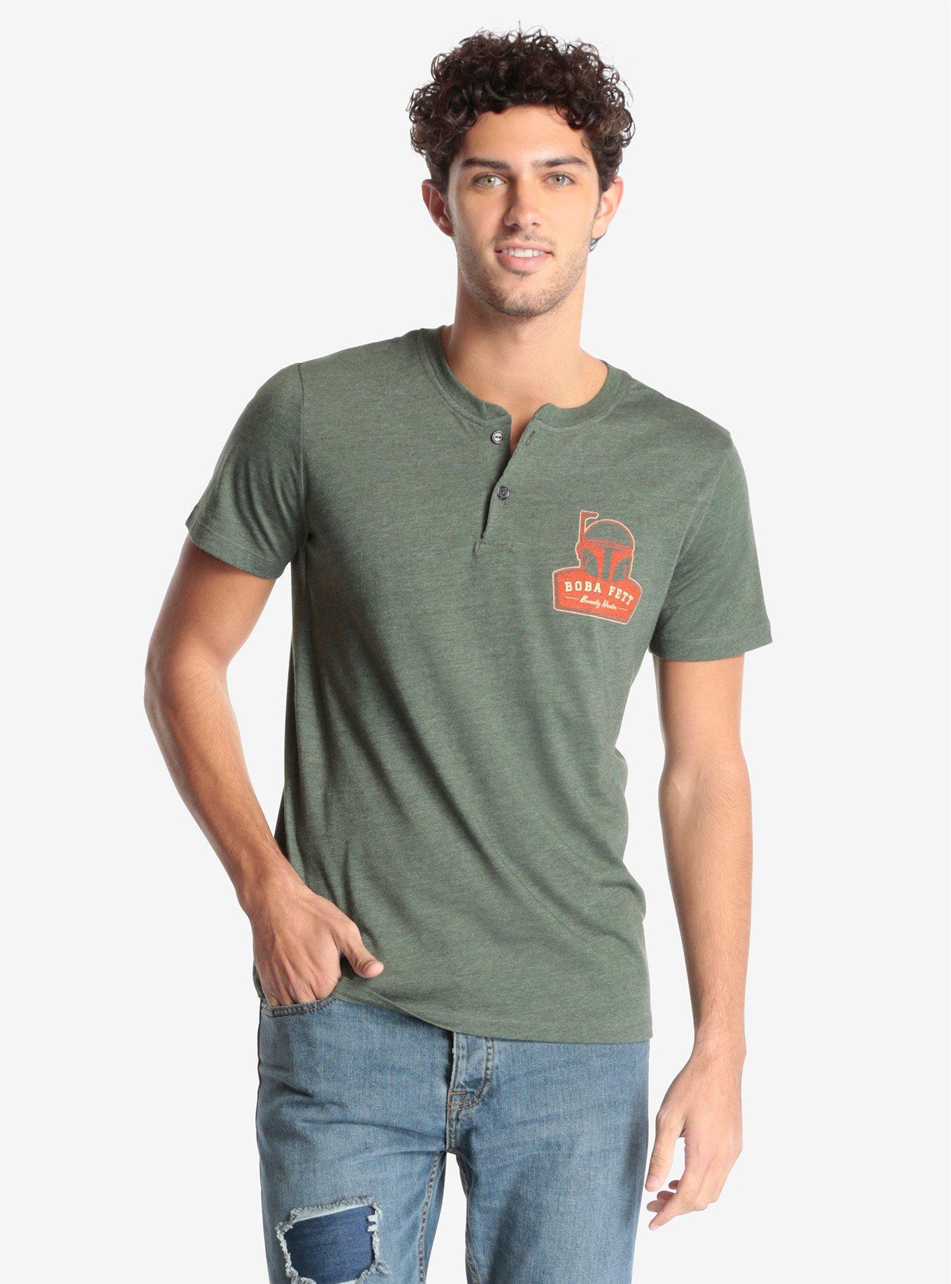 Star Wars Boba Fett Henley Shirt, OLIVE, hi-res