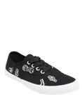 Music Note Lace-Up Sneakers, BLACK, hi-res