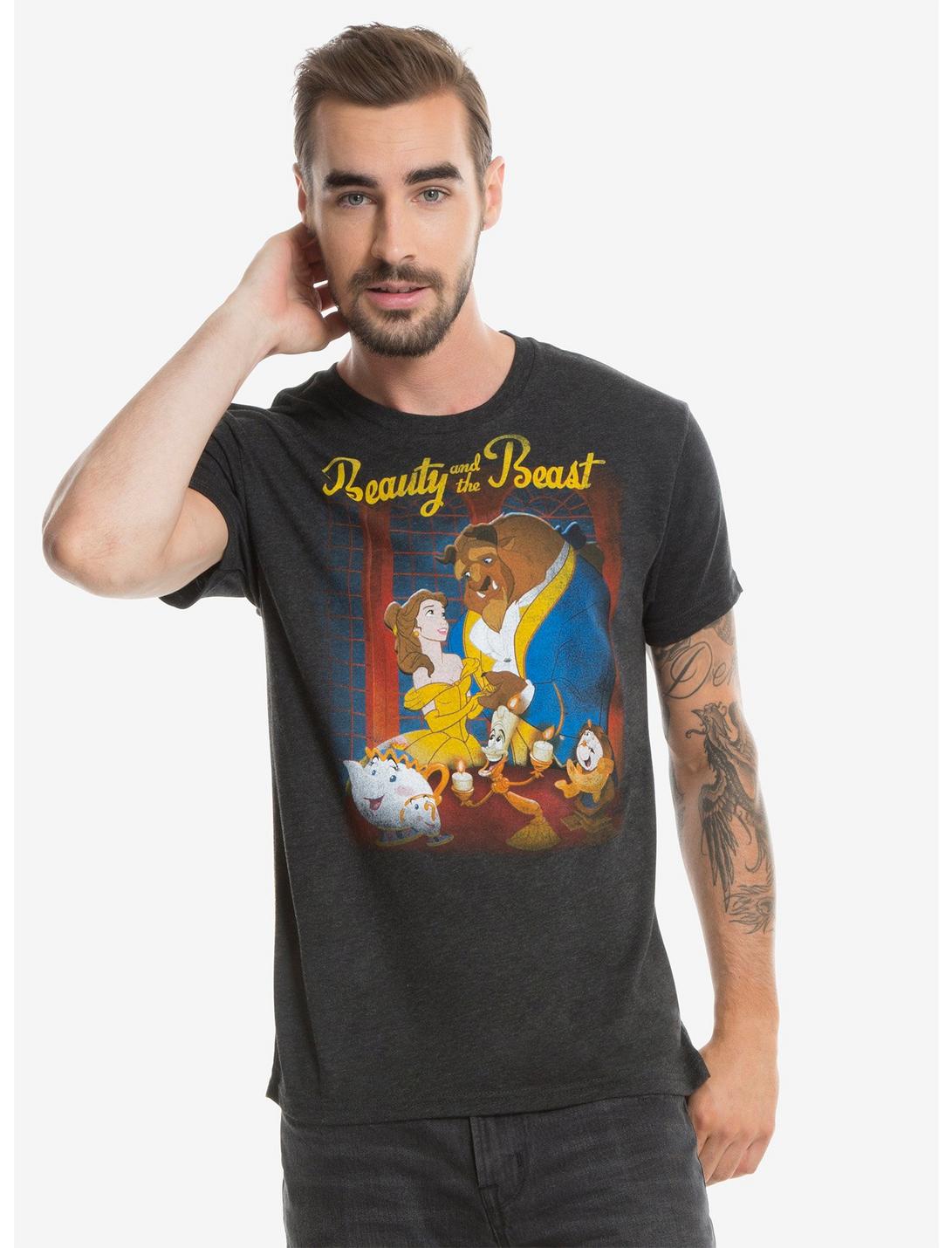 Disney Beauty And The Beast Poster T-Shirt, BLACK, hi-res