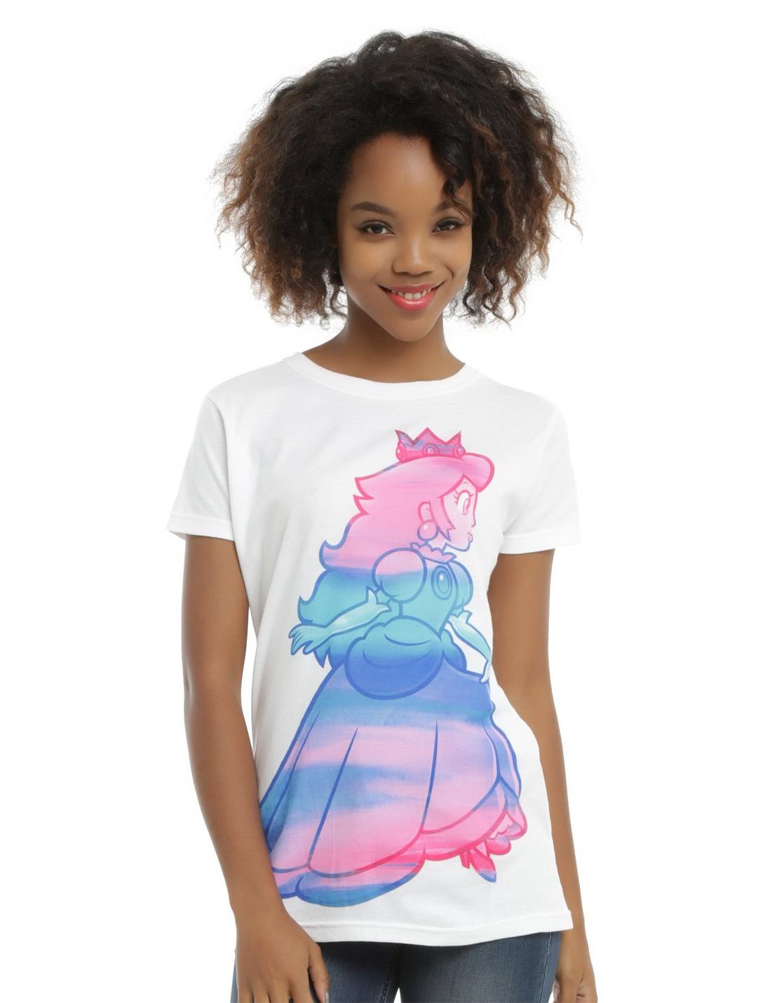Super Mario Princess Peach Watercolor Girls T-Shirt | Hot Topic