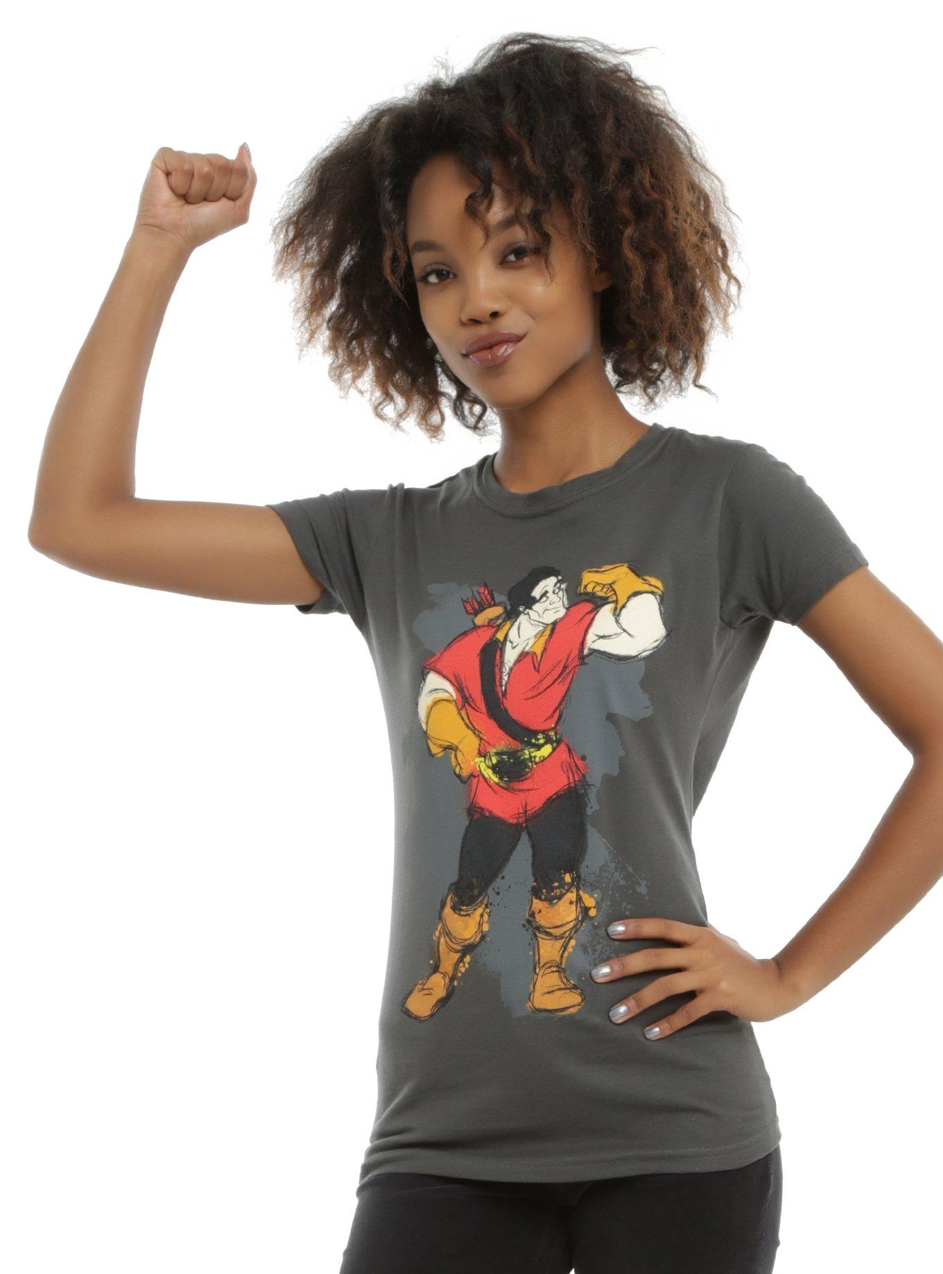 Disney Beauty And The Beast Gaston Girls T-Shirt, GREY, hi-res
