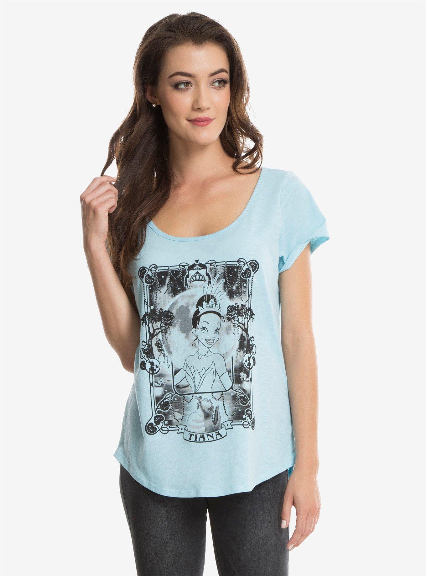 Disney The Princess And The Frog Tiana Tarot Card Womens Tee, BLUE, hi-res
