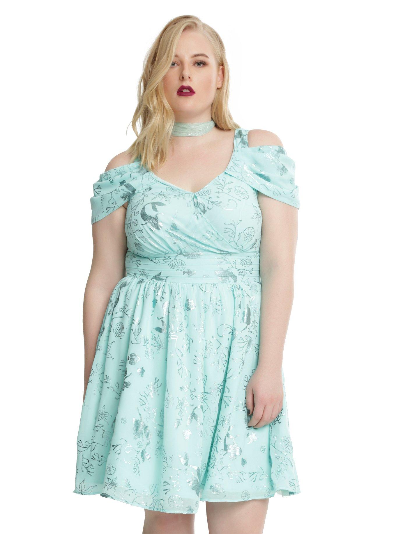 Disney The Little Mermaid Ariel Green Princess Dress Plus Size, GREEN, hi-res