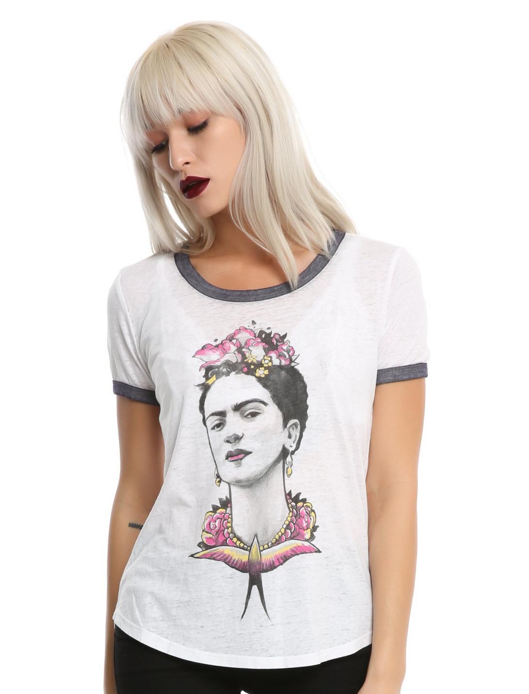 Frida Kahlo Endure More Girls Ringer T-Shirt, WHITE, hi-res