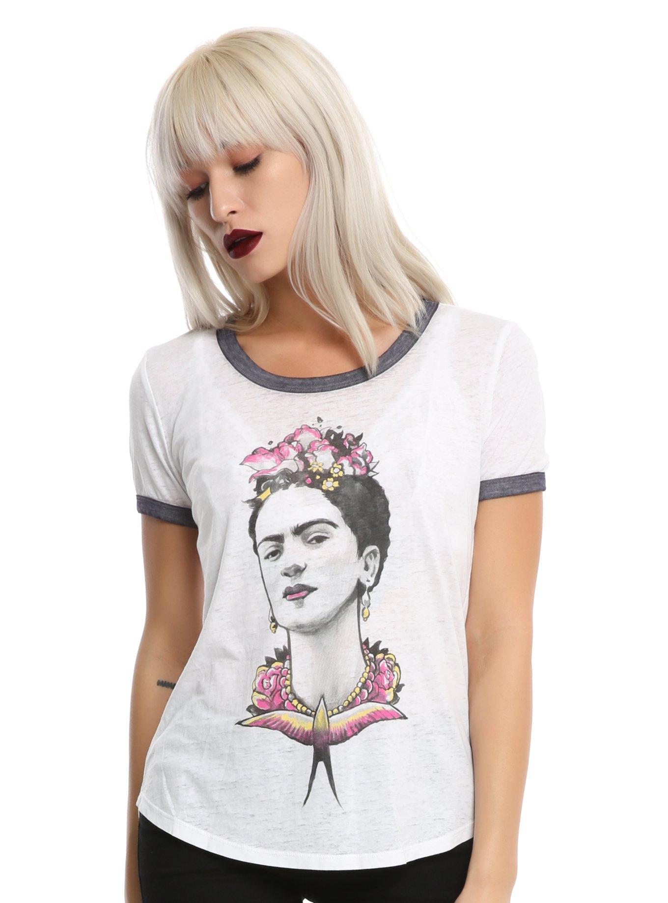 Frida Kahlo Endure More Girls Ringer T-Shirt, WHITE, hi-res