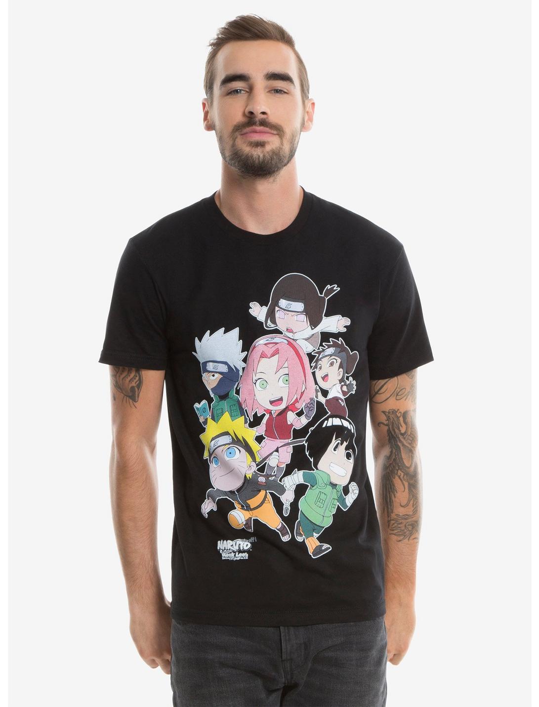 Naruto Chibi Running Group T-Shirt, BLACK, hi-res