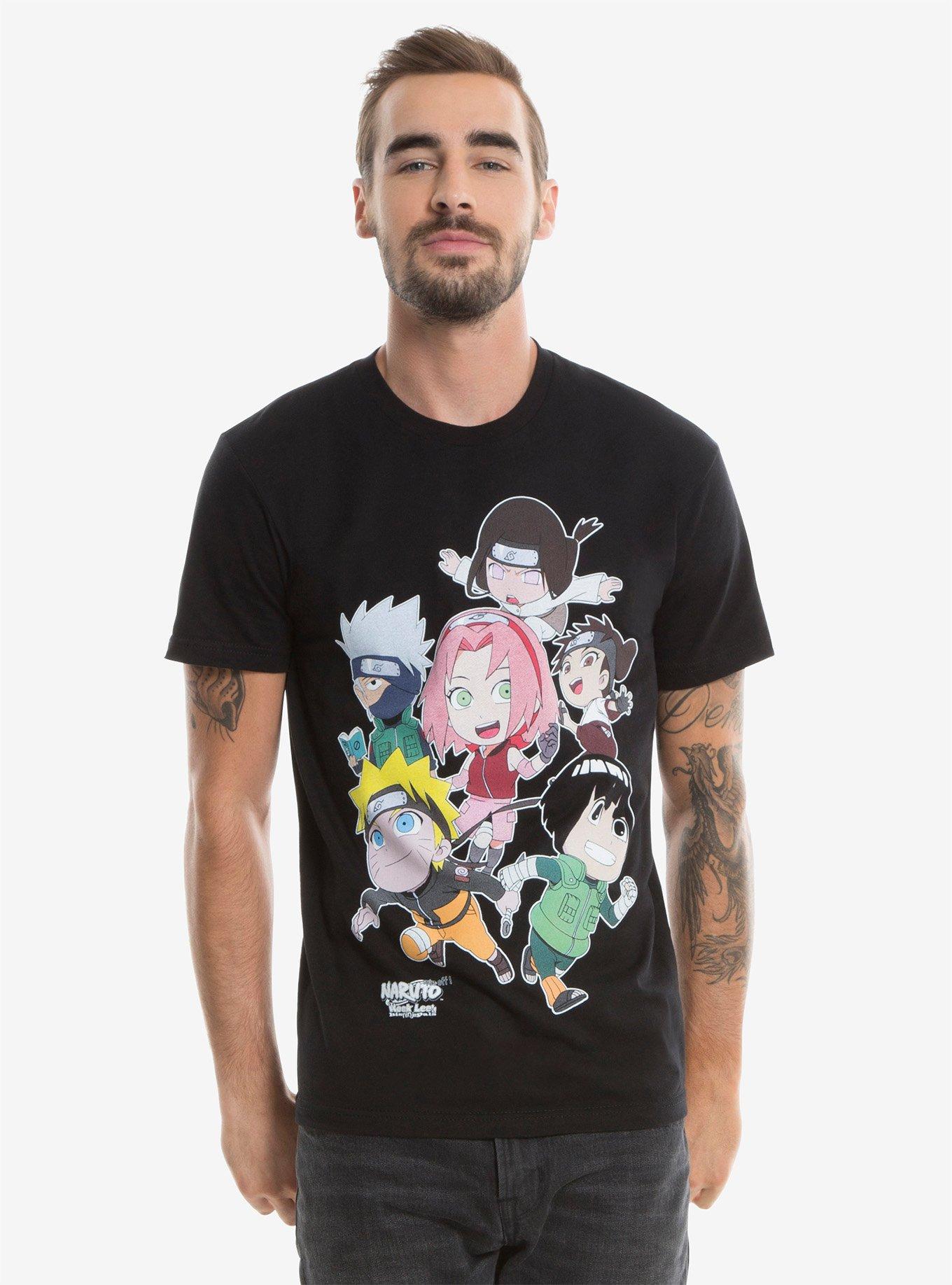 Naruto Chibi Running Group T-Shirt, BLACK, hi-res