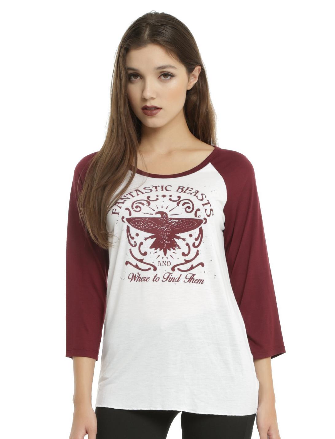 Fantastic Beasts And Where To Find Them Logo Girls Raglan, WHITE, hi-res