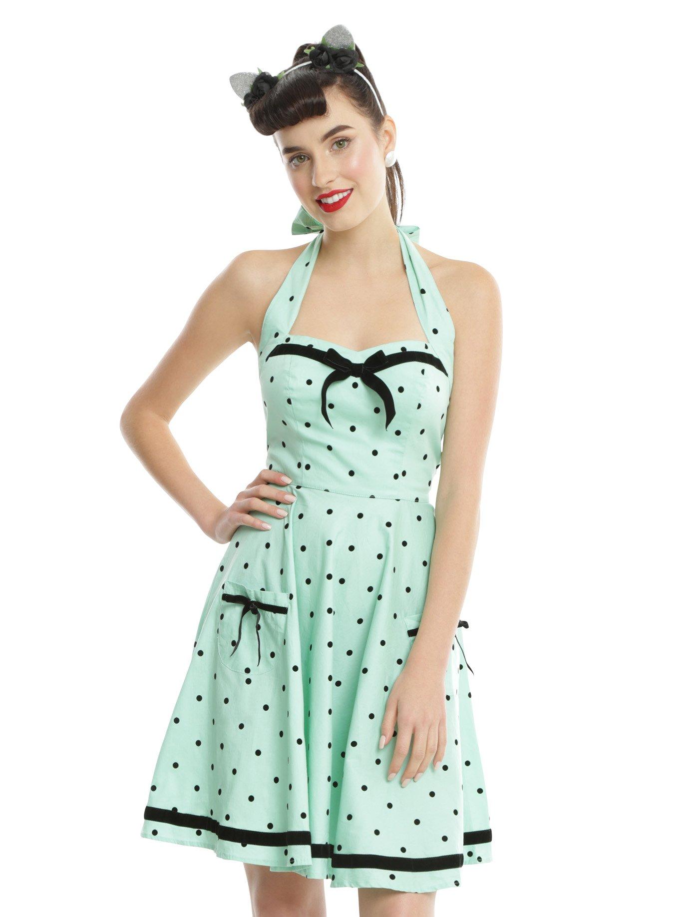 Hell Bunny Mint Jolene Mini Halter Dress | Hot Topic