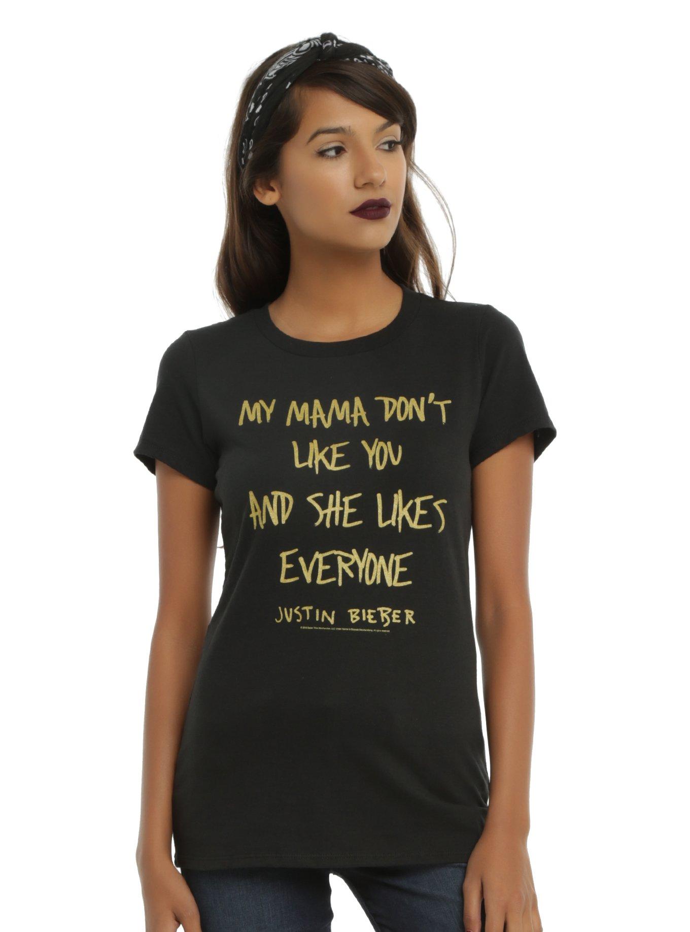 Justin Bieber Mama Don't Like You Girls T-Shirt, BLACK, hi-res