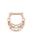 Steel Rose Gold Opal Double Layer Septum Clicker, MULTI, hi-res