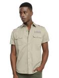 Star Wars Rogue One Cassian Short-Sleeved Woven Button-Up, BROWN, hi-res