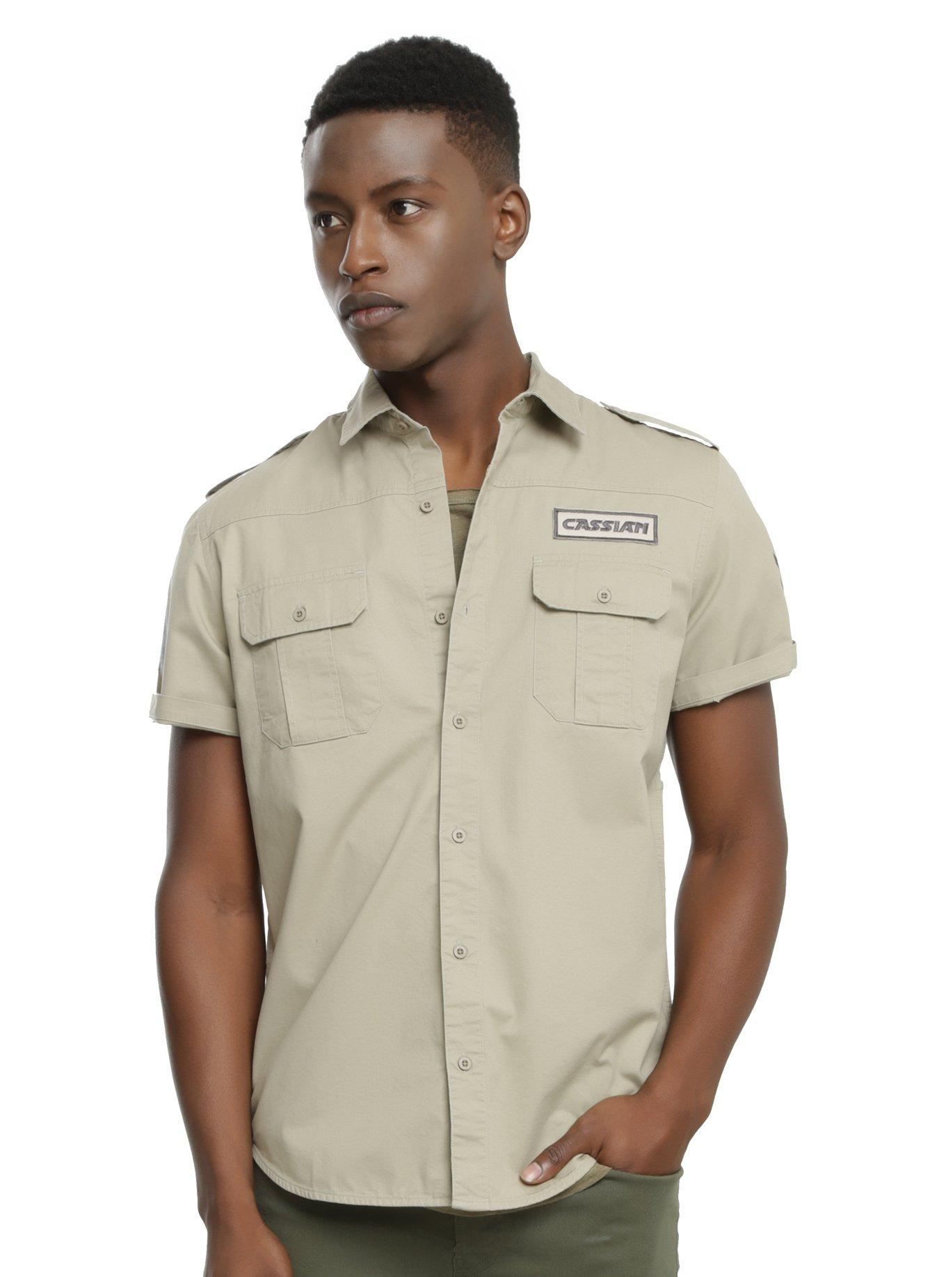 Star Wars Rogue One Cassian Short-Sleeved Woven Button-Up, BROWN, hi-res view 1