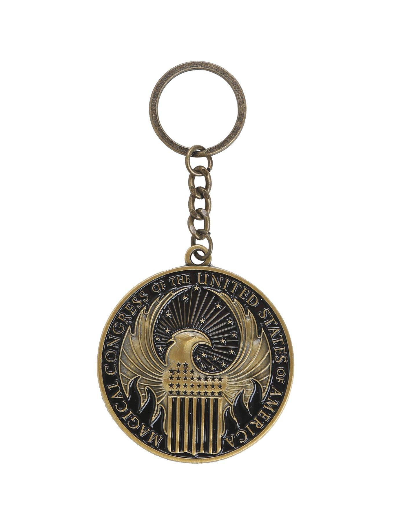Official Fantastic Beasts Keychain - Triangle Eye Design, Gold Metal, Harry Potter Licensed - View #5